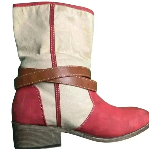 Bucco Women's Red and Brown Boots - Size 8 - Picture 6 of 15